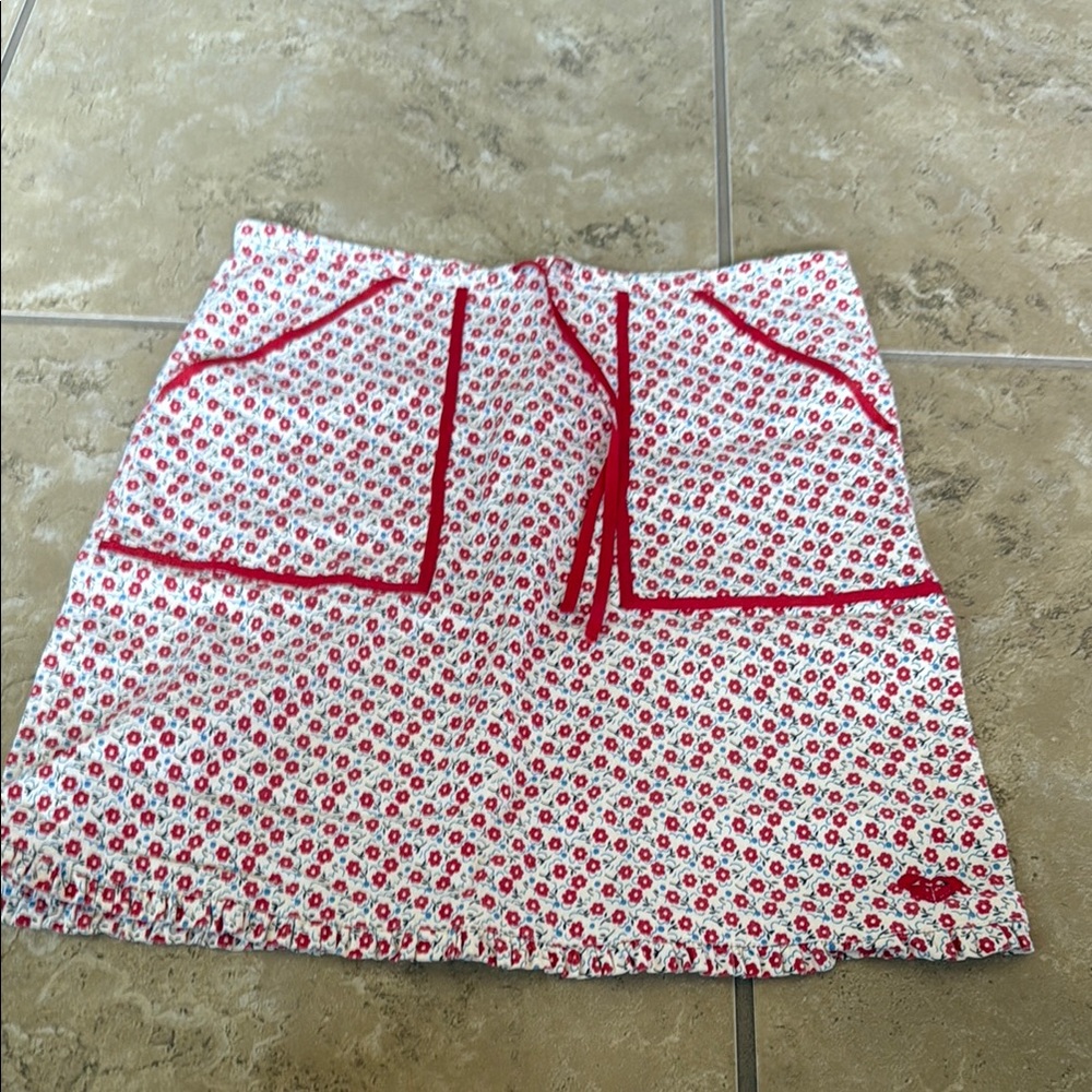 Roxy Floral Skirt with Red and Blue Flower Accents Size Youth 12